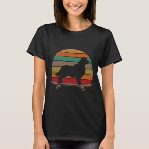 Golden Retriever Dog Skateboard Vintage Funny Skat T-Shirt
