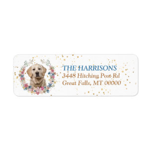 Golden Retriever Dog Spring Flowers Wreath