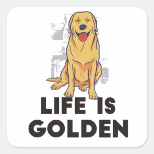 Golden Retriever Dog Square Sticker