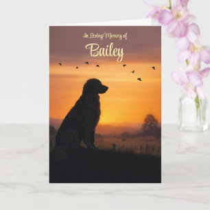 Golden Retriever Dog Sympathy Silhouetted Dog Name Card