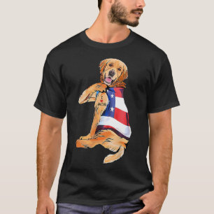 Golden Retriever Dog Tattoo I Love Mom T-Shirt