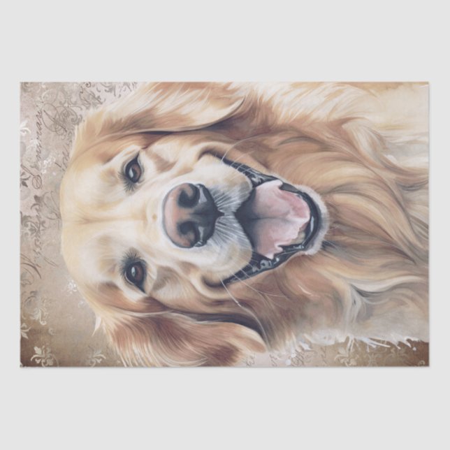 Golden Retriever Dog Tissue Paper (Front)