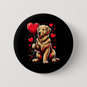 Golden Retriever Dog Valentine's Day Dog Owner Val 6 Cm Round Badge