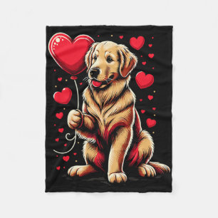Golden Retriever Dog Valentine's Day Dog Owner Val Fleece Blanket