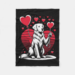 Golden Retriever Dog Valentine's Day Dog Owner Val Fleece Blanket