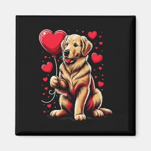 Golden Retriever Dog Valentine's Day Dog Owner Val Magnet