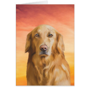 Golden Retriever Dog Water Colour Art Oil Painting