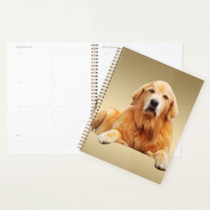 Golden retriever Dog Water Colour Art Painting Planner