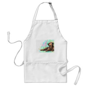 Golden Retriever Dog Water Colour Painting Standard Apron