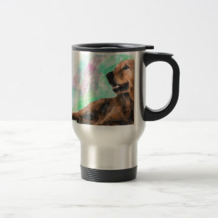 Golden Retriever Dog Water Colour Painting Travel Mug
