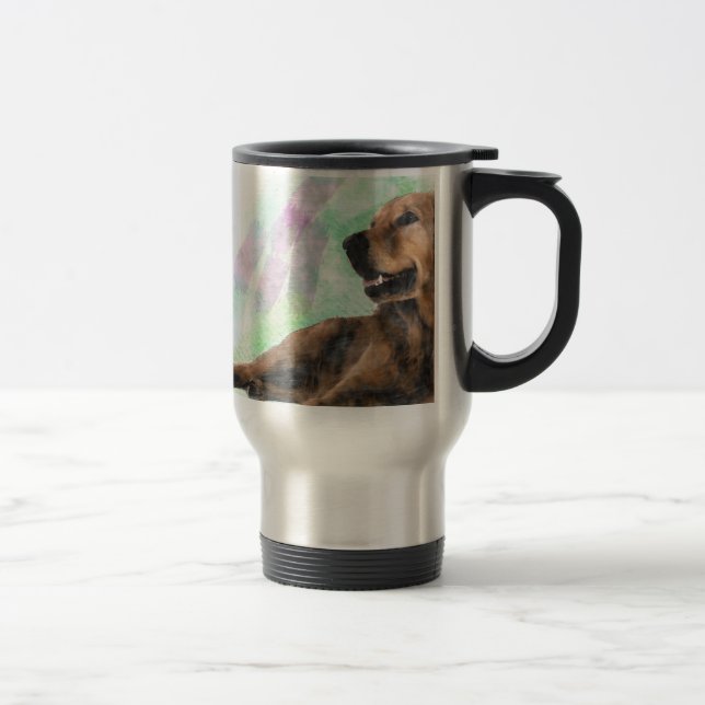 Golden Retriever Dog Water Colour Painting Travel Mug (Right)