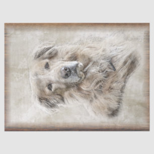 Golden Retriever Dog Watercolor Tissue Paper
