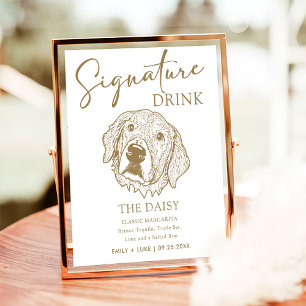 Golden Retriever Dog Wedding Signature Drink Sign