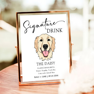 Golden Retriever Dog Wedding Signature Drink Sign