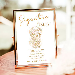 Golden Retriever Dog Wedding Signature Drink Sign