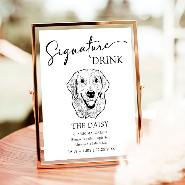 Golden Retriever Dog Wedding Signature Drink Sign (Creator Uploaded)