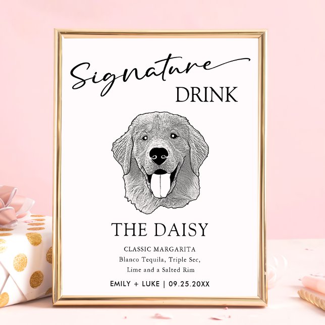 Golden Retriever Dog Wedding Signature Drink Sign (Creator Uploaded)