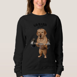 Golden Retriever Dog Weightlifting In Fitness Gym Sweatshirt