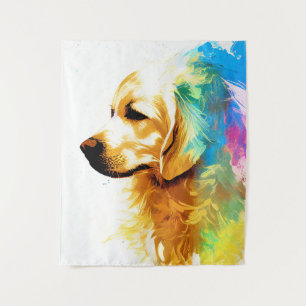 Golden Retriever Dog Wild Nature Animal Painting Tapestry