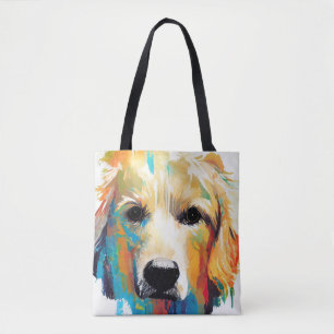 Golden Retriever Dog Wild Nature Animal Painting Tote Bag