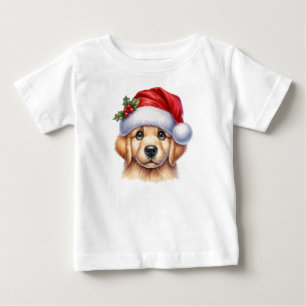 Golden Retriever Dog with Santa Claus Style-82535 Baby T-Shirt