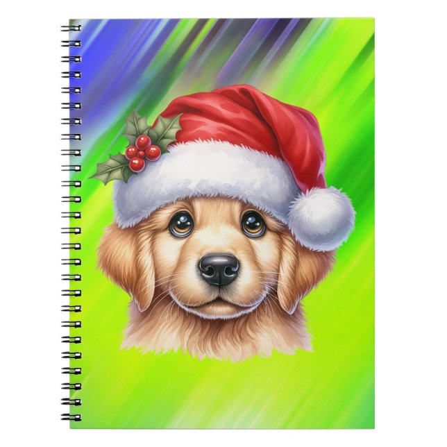 Golden Retriever Dog with Santa Claus Style-82535 Notebook (Front)