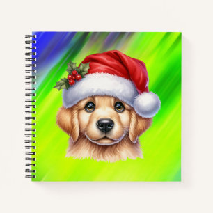 Golden Retriever Dog with Santa Claus Style-82535 Notebook