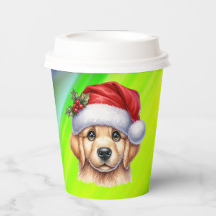 Golden Retriever Dog with Santa Claus Style-82535 Paper Cups
