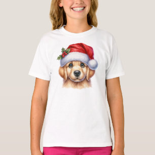 Golden Retriever Dog with Santa Claus Style-82535  T-Shirt