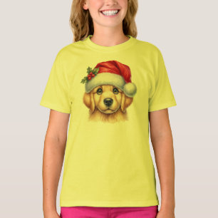 Golden Retriever Dog with Santa Claus Style-82535 T-Shirt