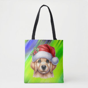 Golden Retriever Dog with Santa Claus Style-82535 Tote Bag