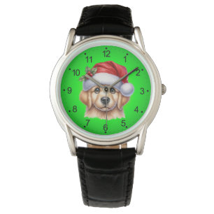 Golden Retriever Dog with Santa Claus Style-82535  Watch