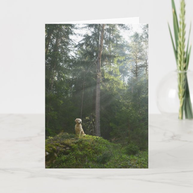 Golden Retriever Dog | Woodland Pine Card (Front)