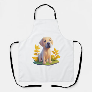 Golden Retriever Doggo Cute Digital Chibi Apron