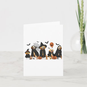 Golden Retriever Dogs Lovers Ghost Witch Halloween Card