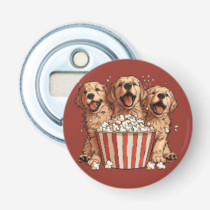 Golden Retriever Dogs Movie Popcorn Bucket Bottle Opener