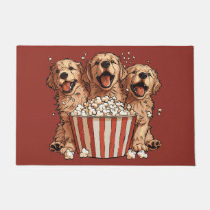Golden Retriever Dogs Movie Popcorn Bucket Doormat