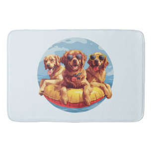 Golden Retriever Dogs Summer Pool Floaties Bath Mat