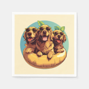 Golden Retriever Dogs Summer Pool Floaties Napkin