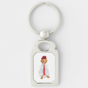 golden retriever drawing  key ring
