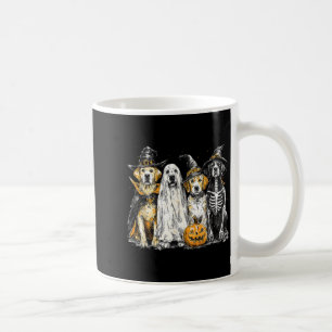 Golden Retriever Dressed As Ghost Funny Halloween Coffee Mug