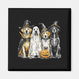 Golden Retriever Dressed As Ghost Funny Halloween Magnet
