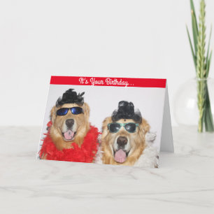 Golden Retriever Dressed Up Birthday Card