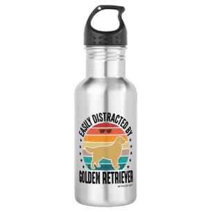 Golden Retriever Easily Distracted Vintage Dog Des 532 Ml Water Bottle