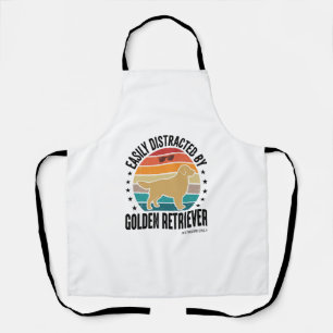 Golden Retriever Easily Distracted Vintage Dog Des Apron