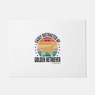 Golden Retriever Easily Distracted Vintage Dog Des Doormat