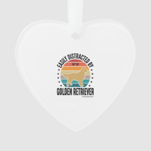 Golden Retriever Easily Distracted Vintage Dog Des Ornament