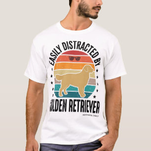 Golden Retriever Easily Distracted Vintage Dog Des T-Shirt