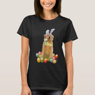 Golden Retriever Easter Day Bunny Eggs Easter Cost T-Shirt