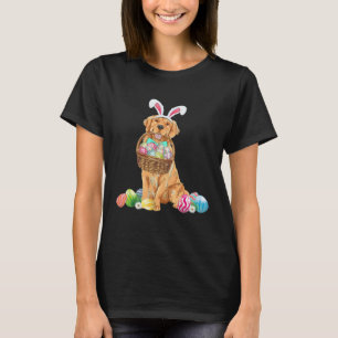 Golden Retriever Easter Day Bunny Eggs Easter Cost T-Shirt